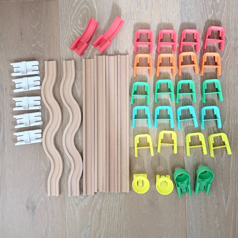 Lovevery Energy In Motion Wooden Ball Ramps Marble Run Planner READ